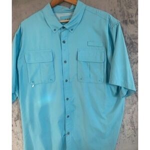 Cabela's Shirt Men's 2XL 2TG Blue Quick Dry Fishing Hiking Fly Fish Rafting